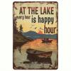 Tin Sign Lake of Happiness Funny Metal Poster for Wall Outdoor Garden Decor