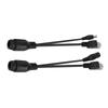 12V Power Over Ethernet Passive POE Adapter Cable Splitter Injector Waterproof  Black