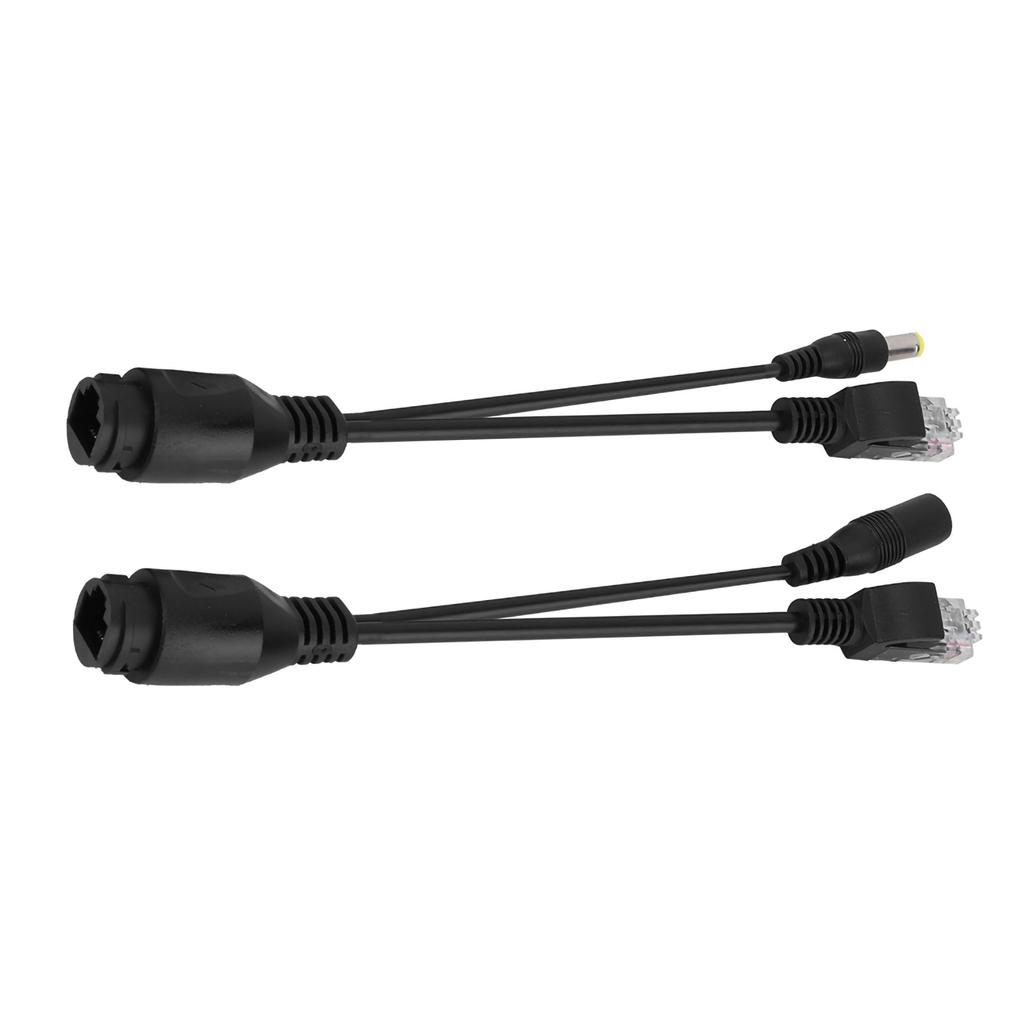 12V Power Over Ethernet Passive POE Adapter Cable Splitter Injector Waterproof  Black