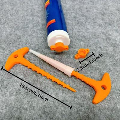 Glass Sealing Cover and Sealing Gun Nozzle Unclogger, Suitable for Standard Caliber Glass Sealing Rubber Hoses Sealing Cap