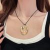 Personality Simple Leather Rope Black Irregular Waterdrop-shaped Pendant Necklace for Women Clavicle Chain Trendy Jewelry Gifts