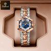 BINBOND New Elegant Women Quartz Watch Fashion Rhombus Mirror Luminous Waterproof Wristwatch Original Diamond Dial Ladies Watch