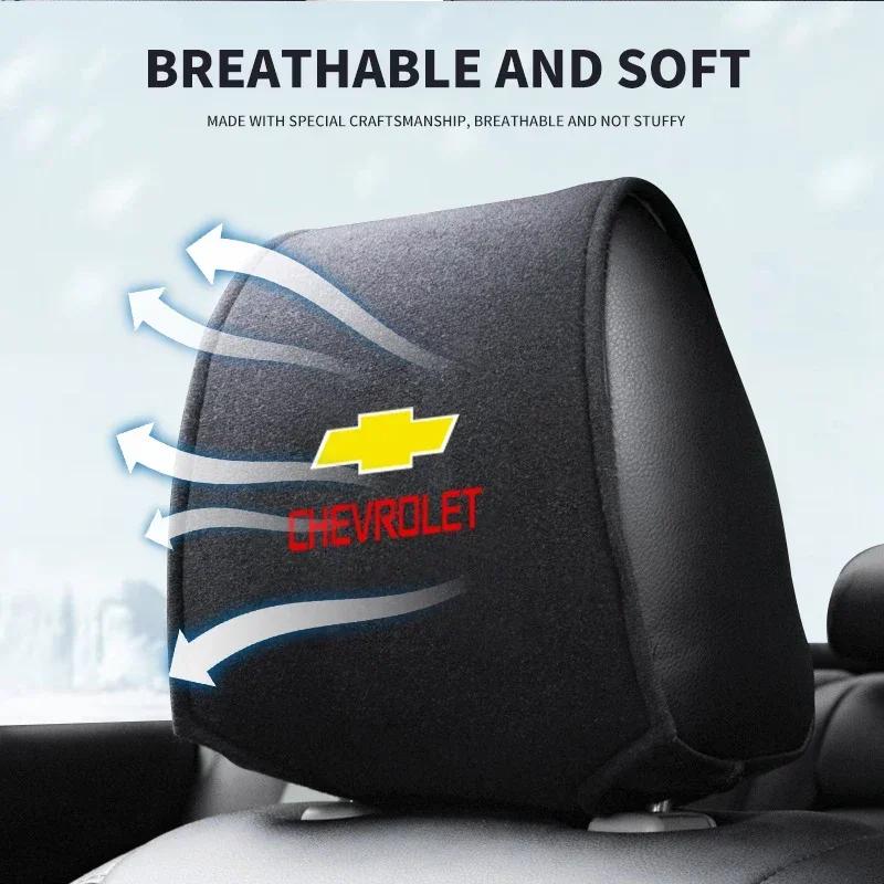 Housse d'appuie-tête de voiture Oreiller d'appui-tête de siège Housse d'appui-tête pour le cou Style de voiture Pour Chevrolet Spark Captiva Cruze Tracker Orlando Trax Epica