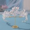 Baroque Butterfly Pearl Crystal AB Crown Tiara Rhinestone Hairband Wedding Hair Accessories Princess Bridal Headpieces