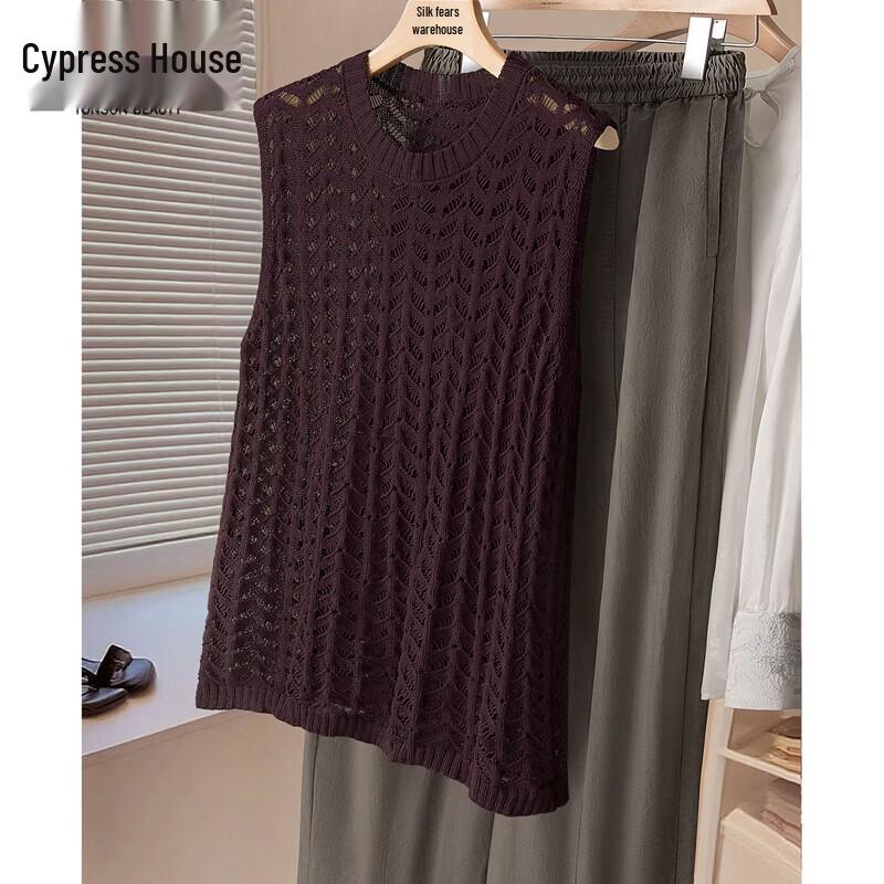 Women s Crocheted Round Neck Vest S