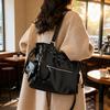 Trending Drawstring Backpack Multi-pocket Leather Bag Stylish Shoulder Bag for Women
