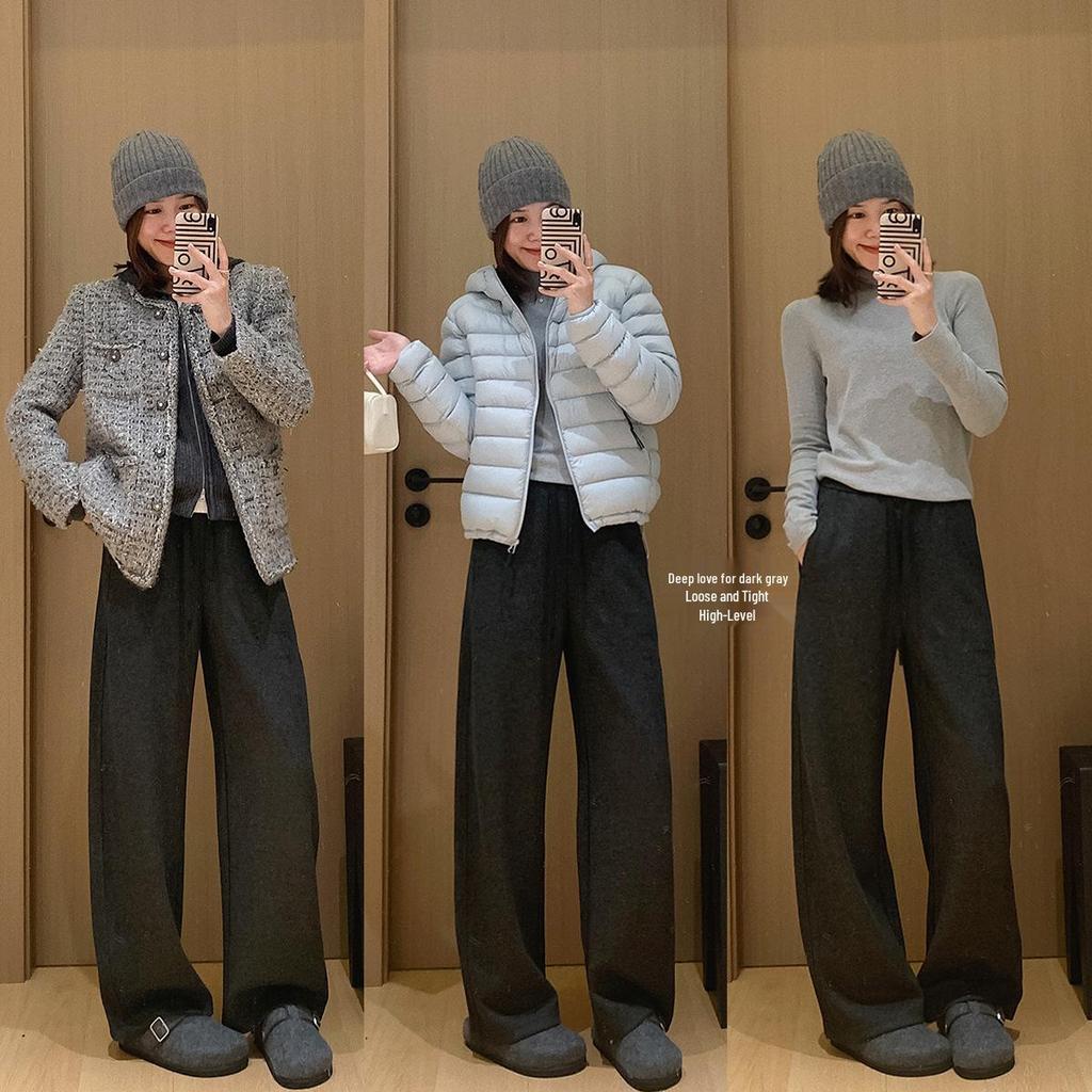 DIY Acetic Acid Camel Hair Cocoon Pants: 550g Thickened Slimming Narrow & Wide-Legged Sweatpants.