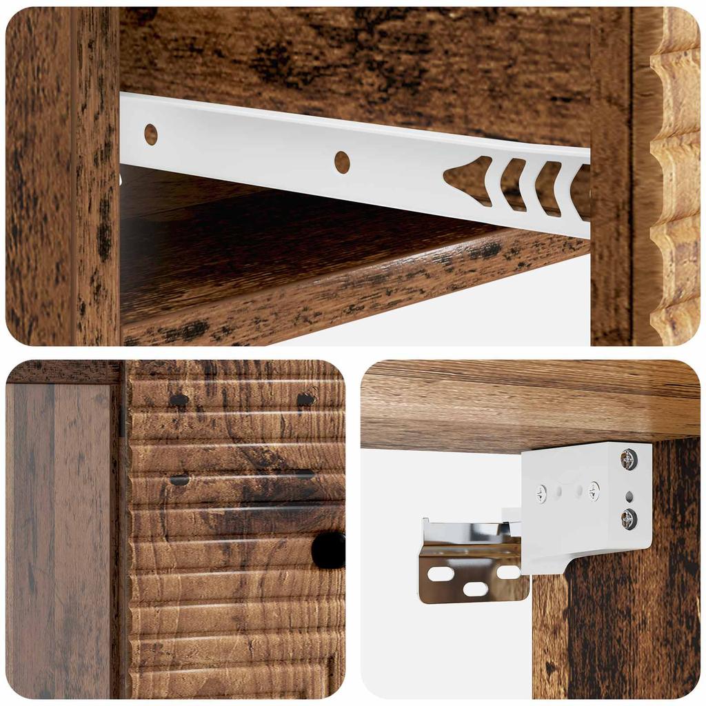 Wall Mounted Nightstand 2 pcs Reclaimed Wood Look 34.5 x 33 x 20 cm