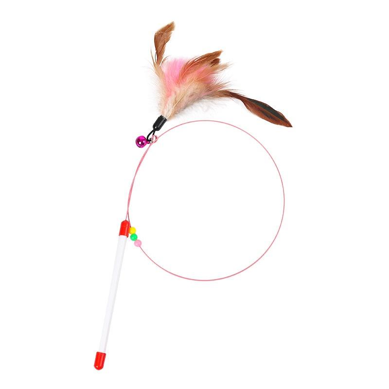 

Новая палка для дразнения из стальной проволоки Новая игрушка для кошек, бабочка, перо, милая палка для дразнения Игрушка-колокольчик для дразнения кошек, товары для животных белый