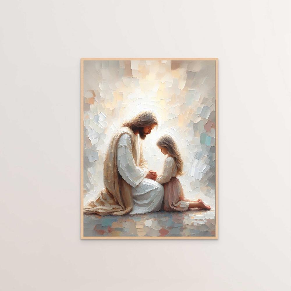 Jesus Christus Leinwand Postres Christliches Jesus Porträt Wandkunst Druck Poster Ich werde mit Christus gehen LDS Bibelvers Geschenk Poster
