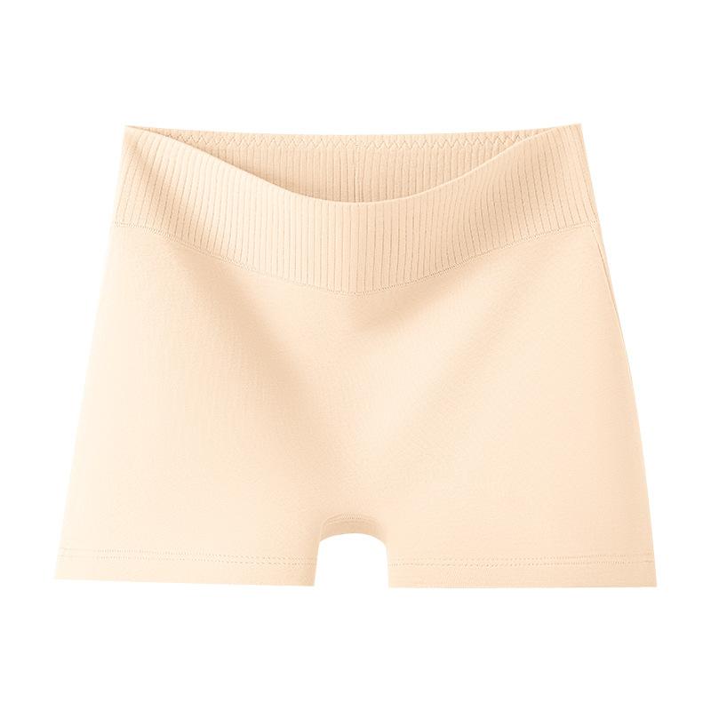 Women Spring and Autumn Pure Cotton Antibacterial Crotch Anti Tardiness High Waist Abdominal Lift Hip Non Mark Safety Flat Angle Briefs