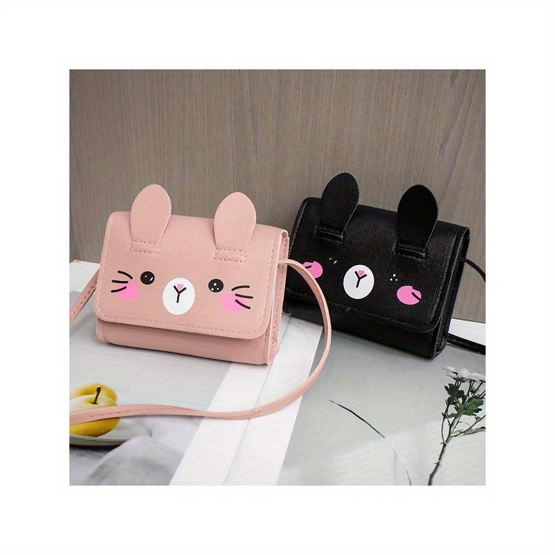 Cute Bunny Ear Crossbody Bag for Women - Pink Shoulder Purse with Adorable Rabbit Design, Compact Coin Handbag for Daily Use & Travel