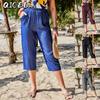 Women's Fashion Casual Solid Color Print Pants & Capris