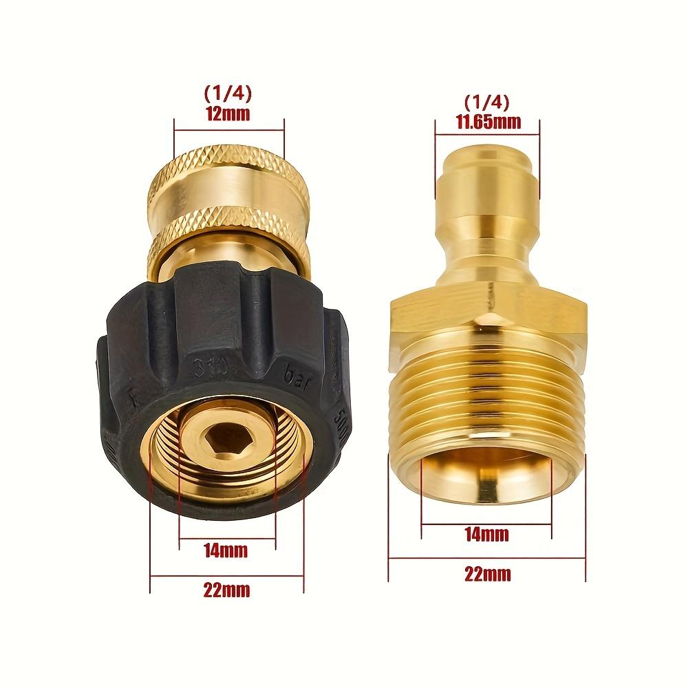 M22 14mm/15mm to 1/4" Quick Connect Adapters, 5000PSI High-Pressure Kit for Hose & Gun Accessories