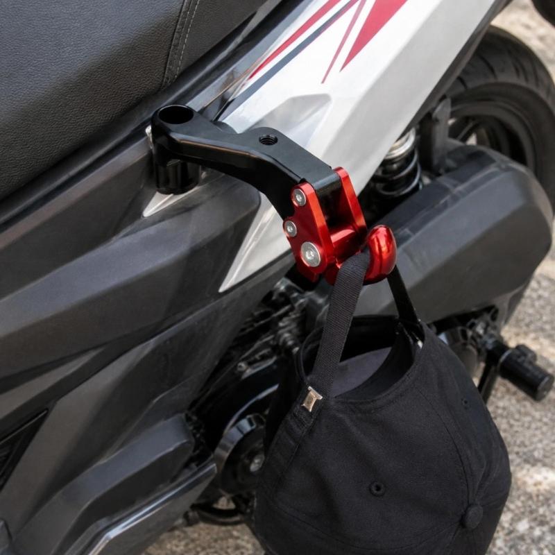 Curved Motorcycle Carry Hook for Shopping and Personal Bags, Accessory Mount Design with Included Mounting Screw Pack