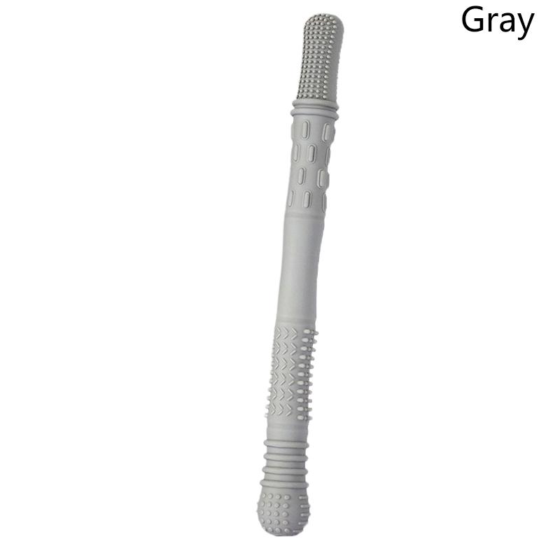 

Соломинка-прорезыватель Детская игрушка Мягкий силиконовый полый молярный стик Трубка для прорезывания зубов у новорожденных Молярная игрушка Подарок серый