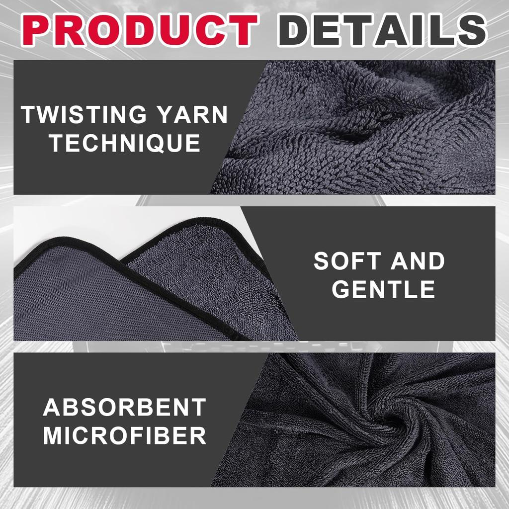 Microfiber Cleaning Cloth, 36"x 24" Extra Large Microfiber Towels, Ultra Absorbent Car Washing Towels, Reble Lint Free Streak Free Cleaning Rags for