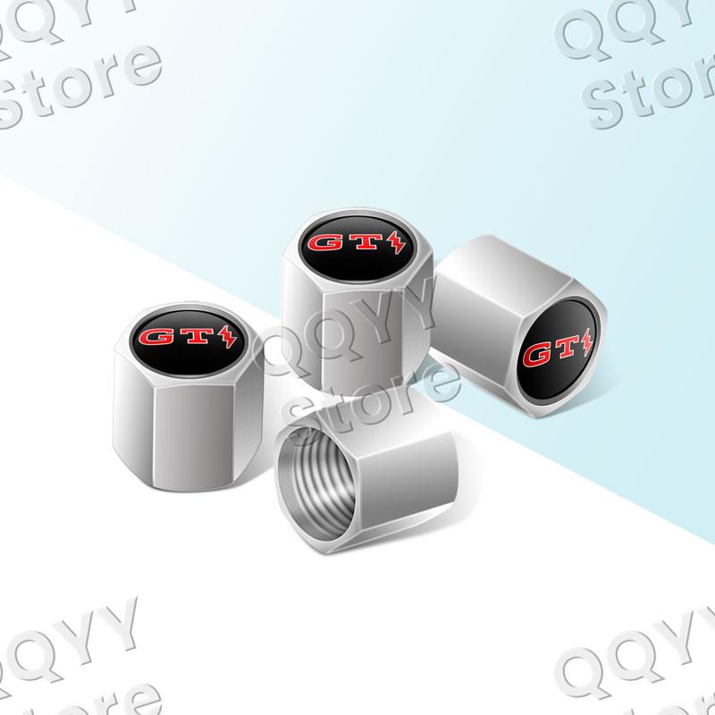 4Pcs GTI lightning Logo For Volkswagen Polo Golf 4 5 MK3 MK4 MK5 Jetta Passat Car Wheel Tire Valve Air Cap Stem Dustproof Covers