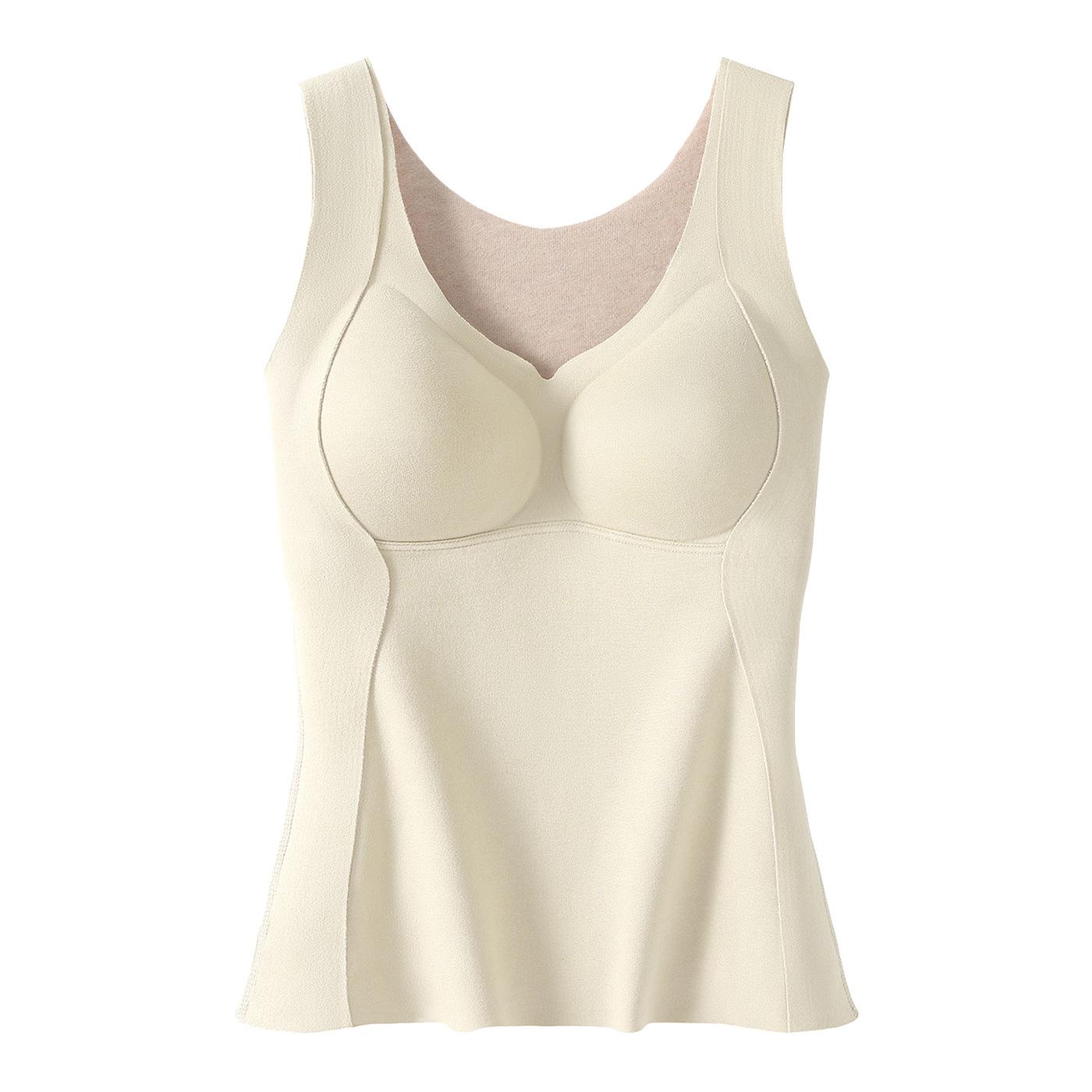 

Autumn and winter plastic lift seamless thermal vest with chest pad integrated primer autumn clothes thickened no-wear bra M【34/75abc recommendation 45-52.5kg】 молочный белый
