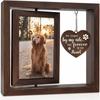 Wooden Dog Commemorative Rotating Photo Frame Pet Commemorative Gift Wooden Double-sided Photo Frame Table Decoration