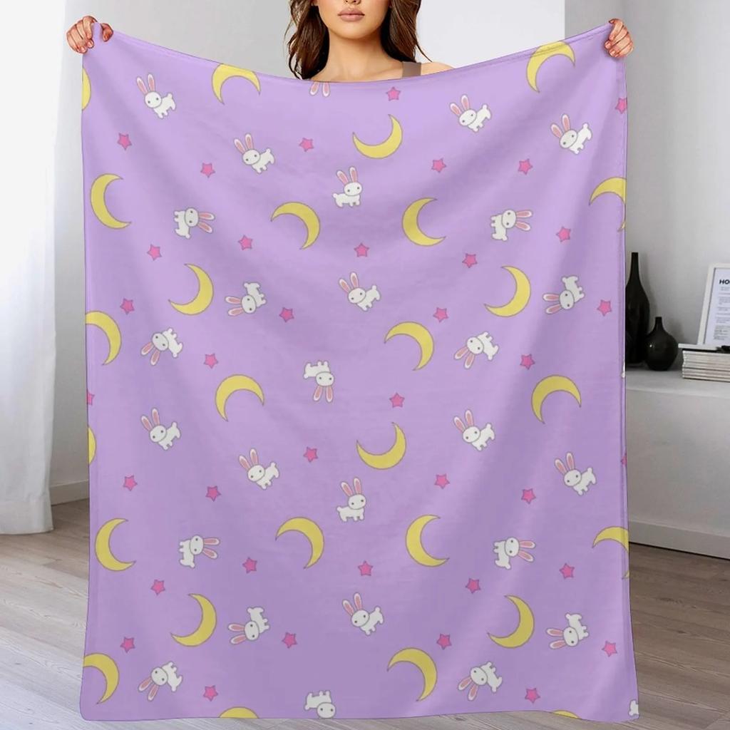 Usagi Throw Blanket Multi Use Warm Blanket for Living Room Bedroom