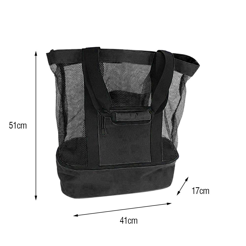 

Insulation Lunch Bag Picnic Net Beach Handbag Food Beverage Storage (Black) China Mainland