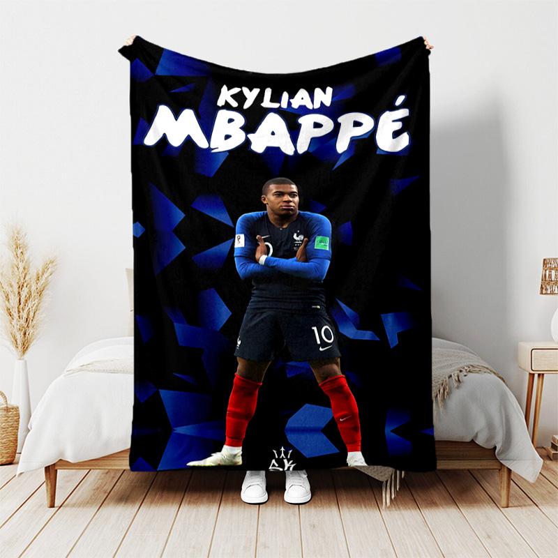 1pc Blanket - Kylian Mbappé Print Design, Lightweight Blanket for Sofa, Bed- Soft &Warm, Gift for All Seasons