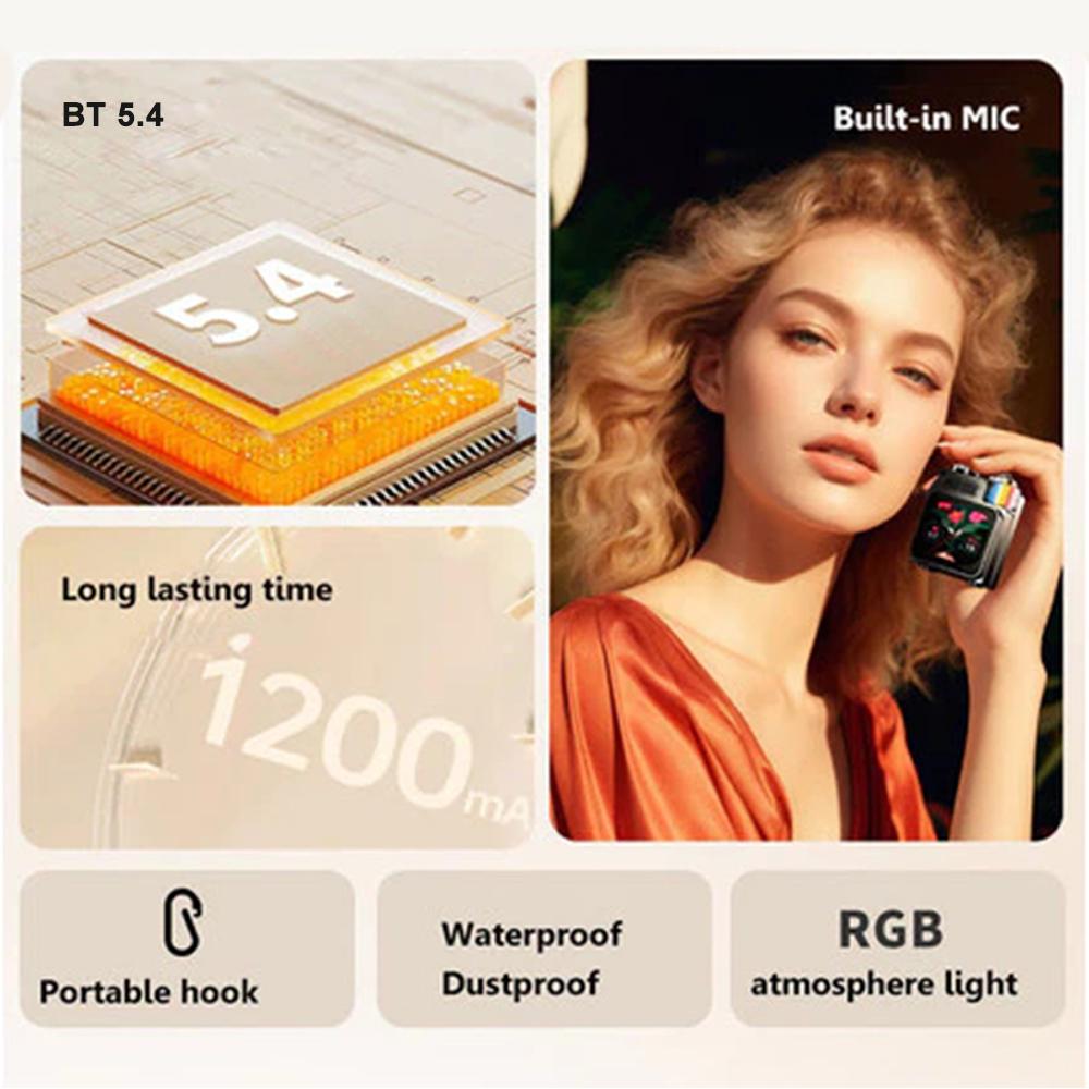 Portable Bluetooth Speaker with LED Display Supports Memory Card Expansion Smart Touchscreen RGB Lighting Calendar Alarm Clock