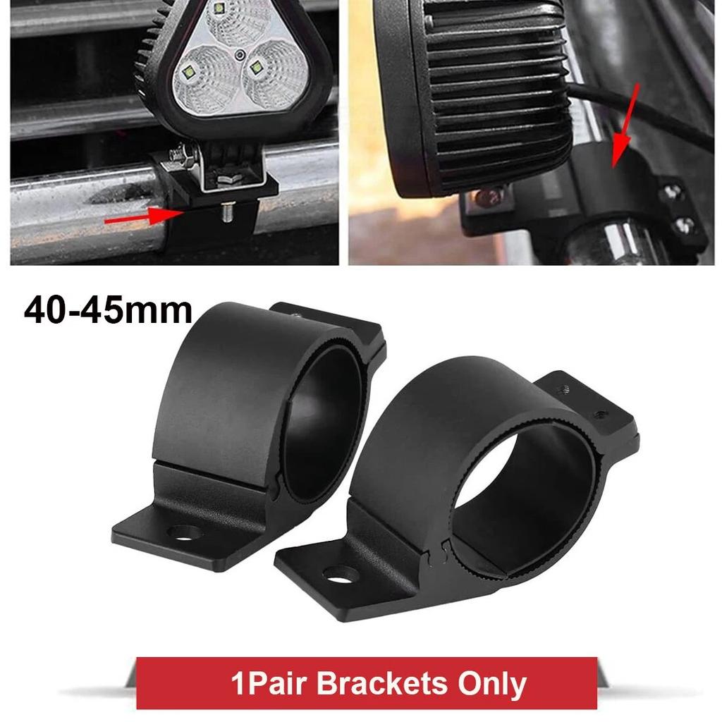 1Pair Car Led Light Bracket Driving Headlamp Holder Universal Bullbar Tube Bar Engine Hood Roof Rack Luggage Bar Lamp Clamp