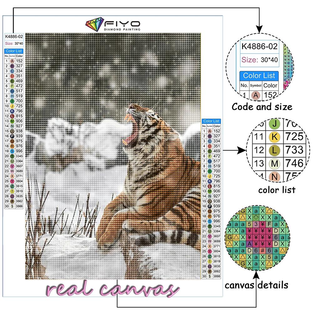 5D Diy Diamond Painting Animal Tiger Cross Stitch Full Diamond Embroidery Mosaic