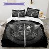 Bird and Sword Pattern Bedding Quilt Set  Home Decoration  Gift (1 * duvet cover + 2 * pillowcase  without core)