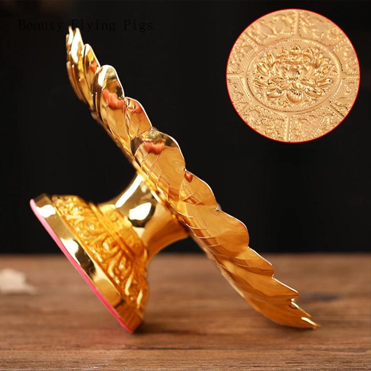 

2025 New+ Metal Lotus Offering Tray Temple Worship Supplies Buddhist Hall Utensils Living Room Storage Tray China Mainland