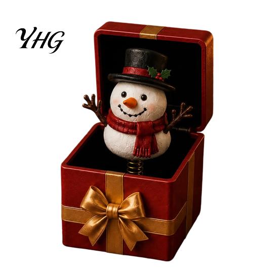 Funny Desk Accessory Christmas Magic Pop-Up Gift Box, Cute Reindeer Santa Claus Gingerbread Prank Unique Holiday Surprise Reusable Spring-Loaded