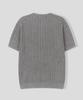 BLACK MOMENT Summer Cable Knit Henley Neck Short Sleeve Tee [Light Gray]