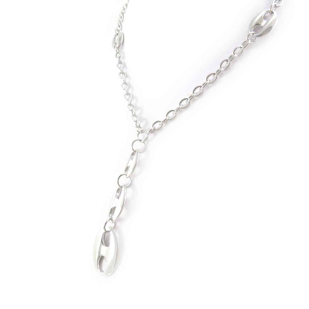 Les Trésors De Lily [J7969] - Silver 'Coffee Bean' Necklace
