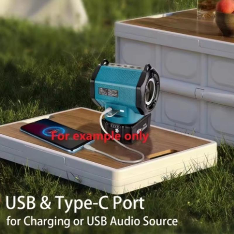 HIFI High Fidelities Bluetooth-compatible Speaker Portable Waterproof Design For 18-20V Batteries for Outdoor Activity Construction Sites and Camping