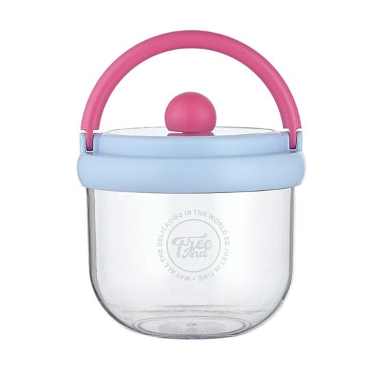 Portable Salad Bowl with Built-In Fork & Lid 600ml Double-Layer Plastic Jar for Overnight Oats Fruit Meal Prep Snack Container for Gym Picnic Office