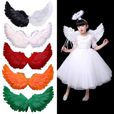 Angel Feather Wings with Elastic Straps Bright Color Lightweight Costume Cosplay Wings Photography Props
