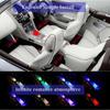 LED interiér auta pruh ambientního nožního světla Sada neonové osvětlení Sada podsvícení s aplikací USB Remote App Ovládání hudby Automatické RGB dekorativní lampy