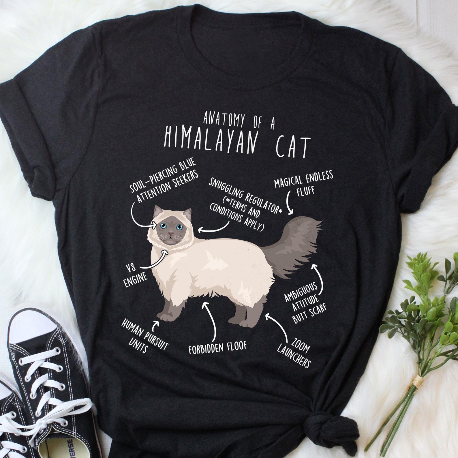Lilac Himalayan Cat Shirt, , , Funny Cat Lover Gift, Cute Pet T-shirt Himalayan Cat Lover Tshirt Cat Tee Cat Mom Dad 160