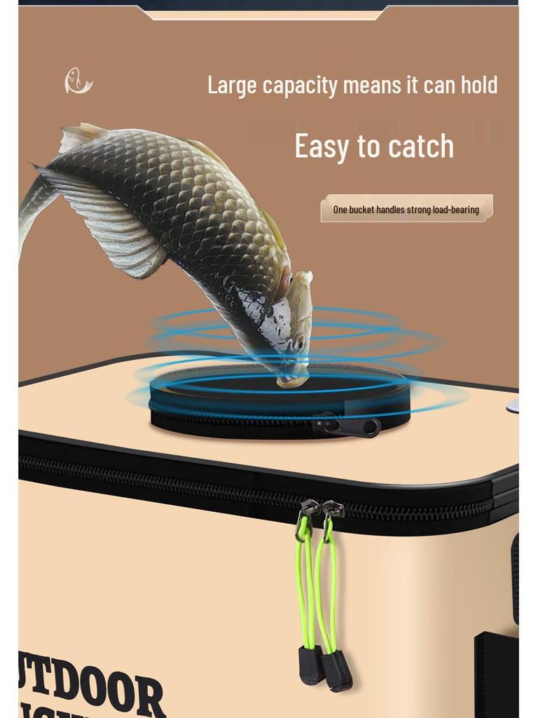 Foldable Live Fish Bucket - Portable Fishing Bag/Box for Wild Fishing