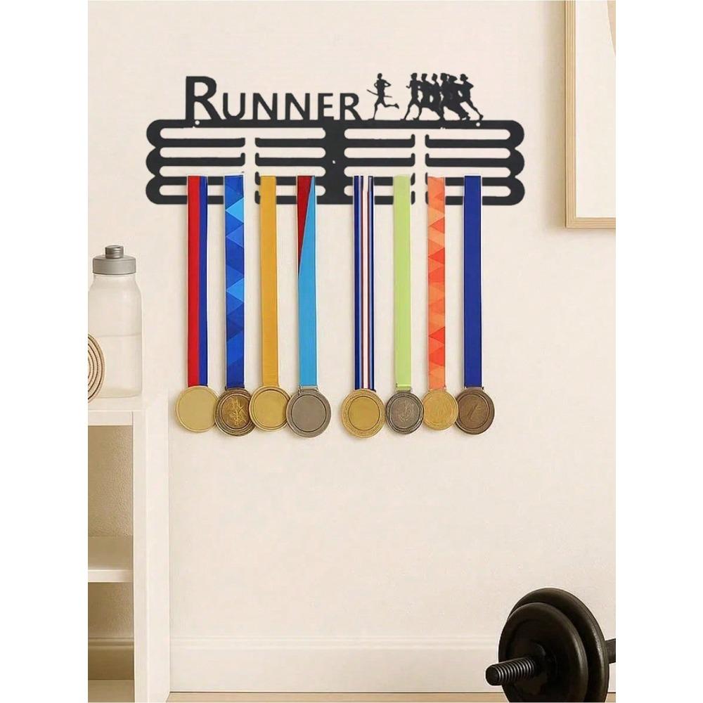 Black Metal Wall Shelf for Sports Memorabilia, Rustproof Storage for Living Room Bedroom
