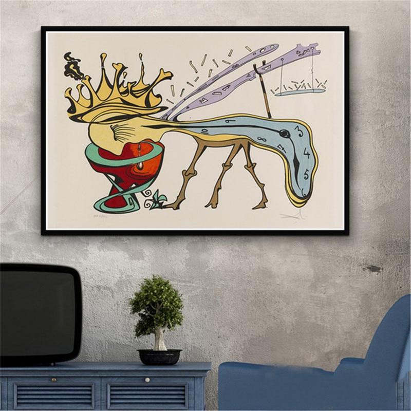 

Salvador Dali Surrealism Wall Art Picture Canvas Painting Retro Quadro Posters and Print for Living Room Home Decor Cuadros 40X60cm Unframed зелений/чорний