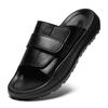 Herren Sommersandalen aus Leder, rutschfest, mit Klettverschluss, für Outdoor, Strand - Große Größe