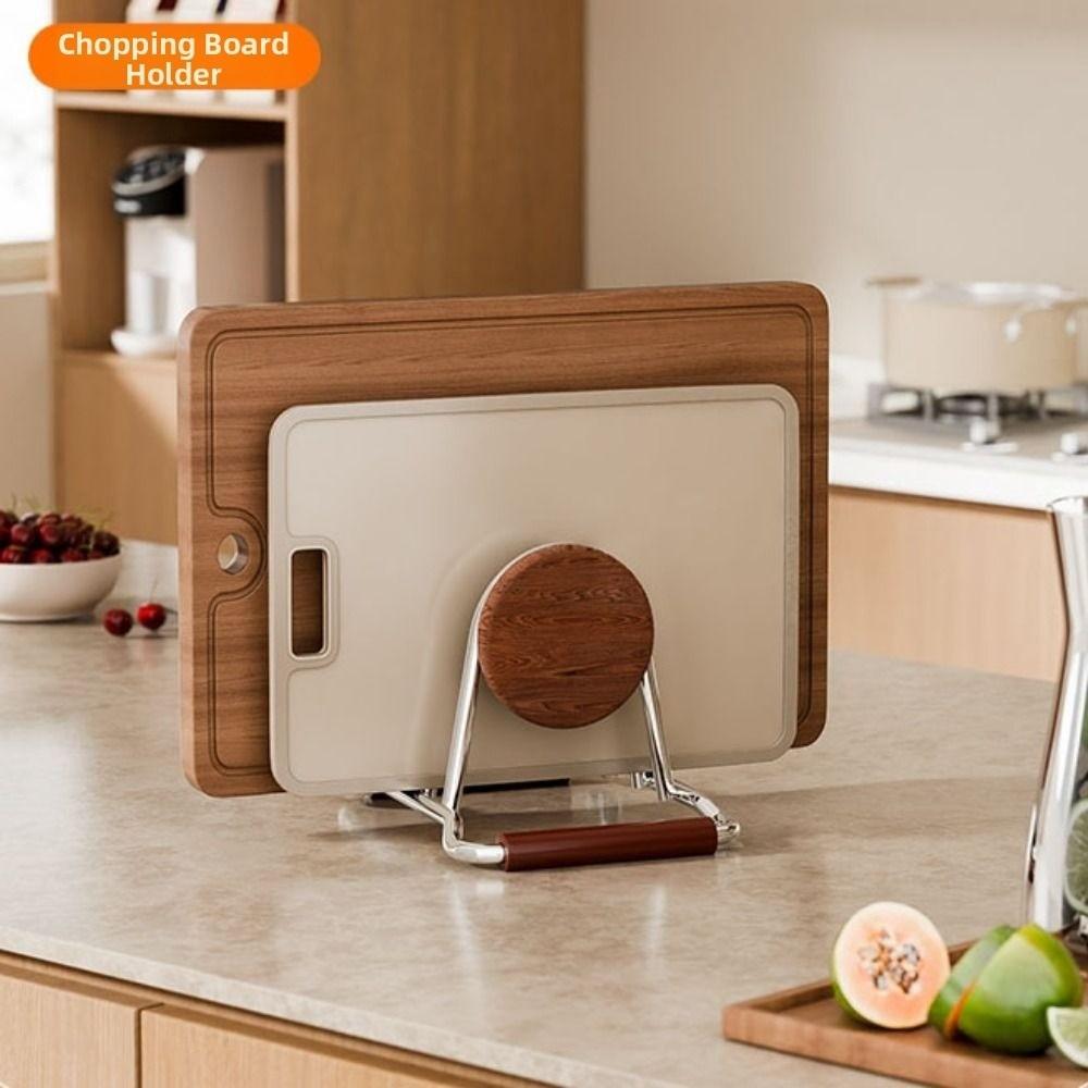 Rustproof Cutting Board Holder Stable Pot Cover Shelf Pot Lid Organizer Kitchen Accessories