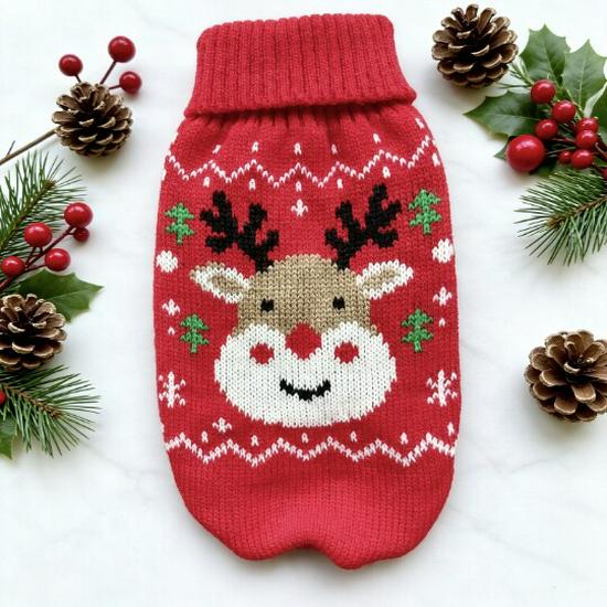 Pull de Noël chaud en tricot pour chats et chiens - Vêtements pour animaux d'automne/hiver
