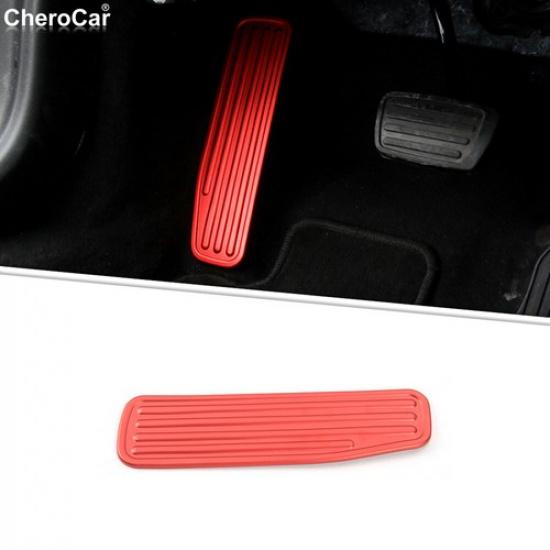 Metal Dead Pedal Left Side Foot Rest Kick Panel for Chevrolet Camaro 2017-20 Red