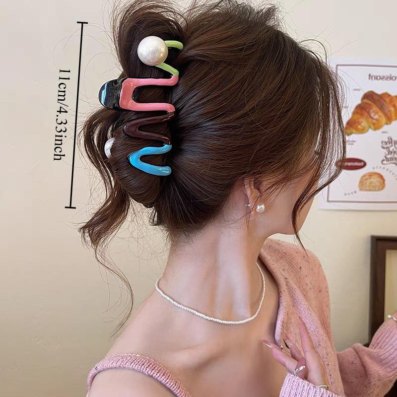 

Retro Acrylic Bead Hair Claw Clip Large Non-Slip Jaw Clips for Thick Hair Fashion Hair Accessories for Women & Girls