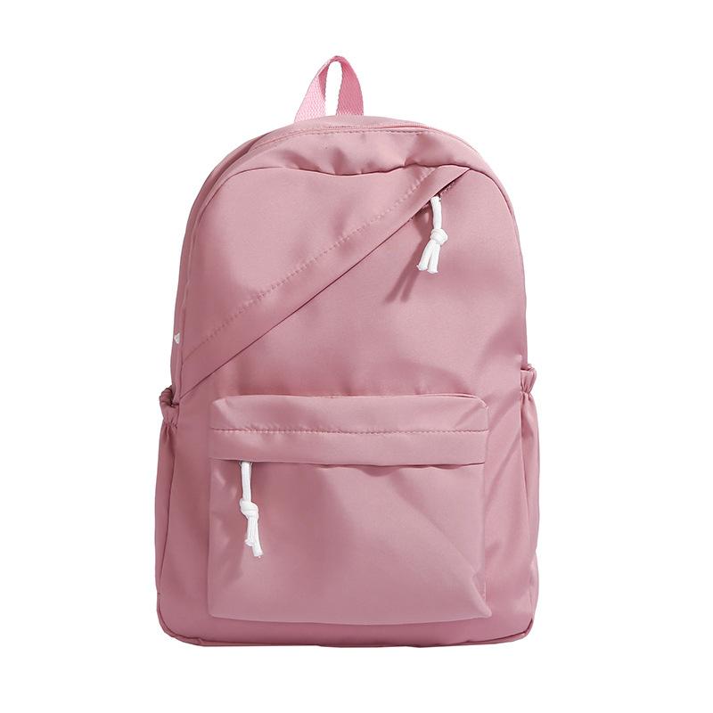 Schoolbag simple casual large capacity backpack fashion double backpack solid color college student schoolbag travel backpack