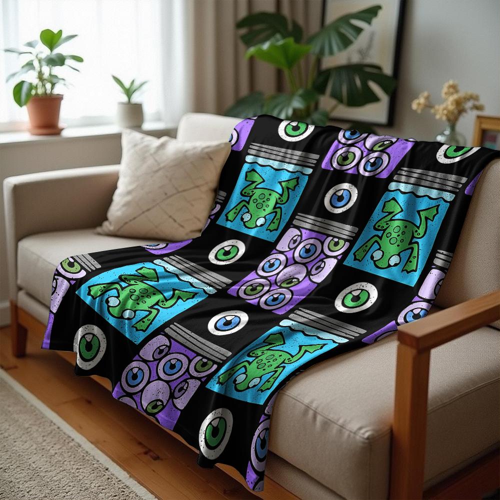 Isolated Cow Spot Silhouette Cartoon Anime Print Flannel Blanket Soft Warm Throw for Kids Bedroom Sofa Christmas Office Car